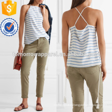 Lace-up Striped Silk Crepe De Chine Camisole Manufacture Wholesale Fashion Women Apparel (TA4095B)